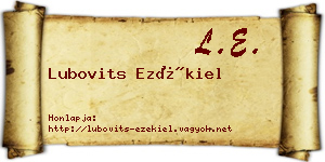 Lubovits Ezékiel névjegykártya